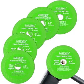 ZORUNNA 5Pcs 4.5" Glass Cutting Disc, Diamond Blade for Angle Grinder