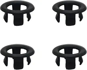 Alovexiong 4 Pack Bathroom Basin Sink Round Hole Trim Overflow Cover Rings Hole Insert in Cap Hollow Ring Triangle for Hole Diameter Replacement Ceramic Pots for Home,Sink,Bathroom,Kitchen (Black)