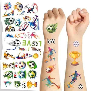 20sheet(200+patterns) Soccer Temporary Tattoos for teens, Soccer Sport Birthday Party Favors, Cute Cartoon Decoration Sticker Gifts for teens Home Activity Class Prizes Carnival Christmas Rewards