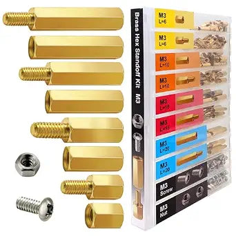 EEEEE M3 Motherboard Standoffs Hex Brass Spacer 3mm Male Female Screw Nut mounts PCB Electronics Hardware Laptop Screws DIY Circuit Board Removable mounting Hex Spacer Assortment