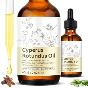 Cyperus Rotundus Oil, Natural Cyperus Rotundus Oil for Hair Removal, Reducing Body Hair Growth Helps Manage Unwanted Body Hair Growth, Soothes Skin, Minimizes Pores & Moisturizes, 2.02