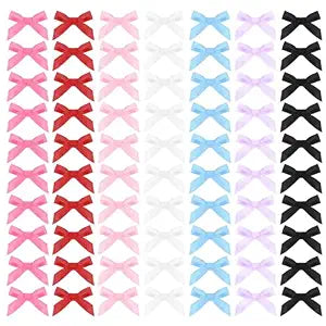 70PCS Mini Hair Bows & Clips for Women & Girls - Ribbon Bowknots, Solid Color Satin Bow Hair Barrettes