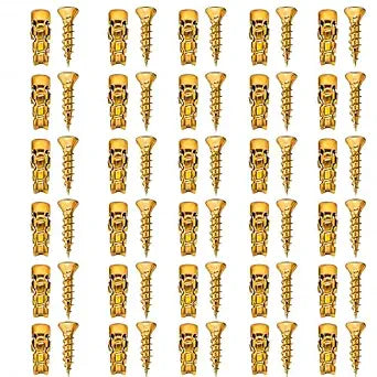 30 Pack 614mm Short Expansion Screw Set for Cabinet Hinge Repair and Stripped Thread Restoration,Door Hinge Thread Repair Screws,Wall Anchors Screws Fit 6mm Holes for Tile Stone Wood Door