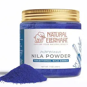Natural Elephant Pure Nila Powder | 7oz (200g) | Moroccan Nila Zarka Indigo