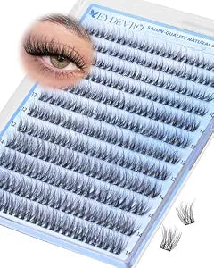 EYDEVRO Wispy Lash Clusters, Natural Fluffy Eyelash Clusters Salon-quality DIY Lash Extensions Cluster Eyelash Extensions 10mm-12mm-14mm Short Cluster Lashes Waterproof Reusable Soft Thin Band