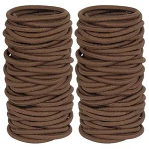 Hair Ties for Thick Hair, 120 Pack No Damage Elastic Hair Bands, Brown Seamless Ponytail Holders for Women Girls Kids, Strong Stretchy No Crease Hair Elastics for Daily Use (4mm)