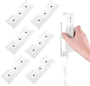6PCS Power Strip Holder Wall Mount,Self Adhesive Power Strip Holder,Desktop Punch-Free Socket Fixer for Kitchen Home Office Table Wall Cable Management (White)