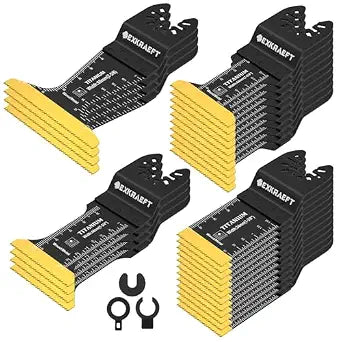 EXKRAEFT 30 PCS Multitool Blades, Titanium Oscillating Saw Blades for Metal