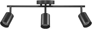Globe Electric 64000091 21" 3-Light Track Lighting, Matte Black, Pivoting Shades, Ceiling Lamp for Bedroom, Kitchen, Hallway, Bathroom, Den, Dining Room, Home Dcor