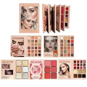 All In One Makeup Gift Kit - Ultimate Color Combination - 48 Eyeshadow, 12 Lip Gloss, 6 Blusher, 6 Concealer, 6Highlighter, 78 Colors Makeup Palette Set, Lasting Cosmetics Kit. (01, Color)