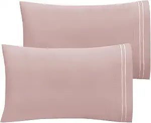 Mejoroom Hotel Luxury Queen Pillowcases ��� Microfiber 20x30 inches Pillow Cases Set of 2 ��� Soft, Cozy and Breathable Pillow Covers with Envelope Closure(2Piece, Queen/Standard, Dusty Pink)