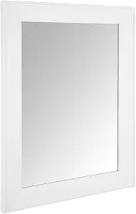 Ruomeng Rectangular Wall Mirror 12" x 16" Framed Mirror for Bathroom White