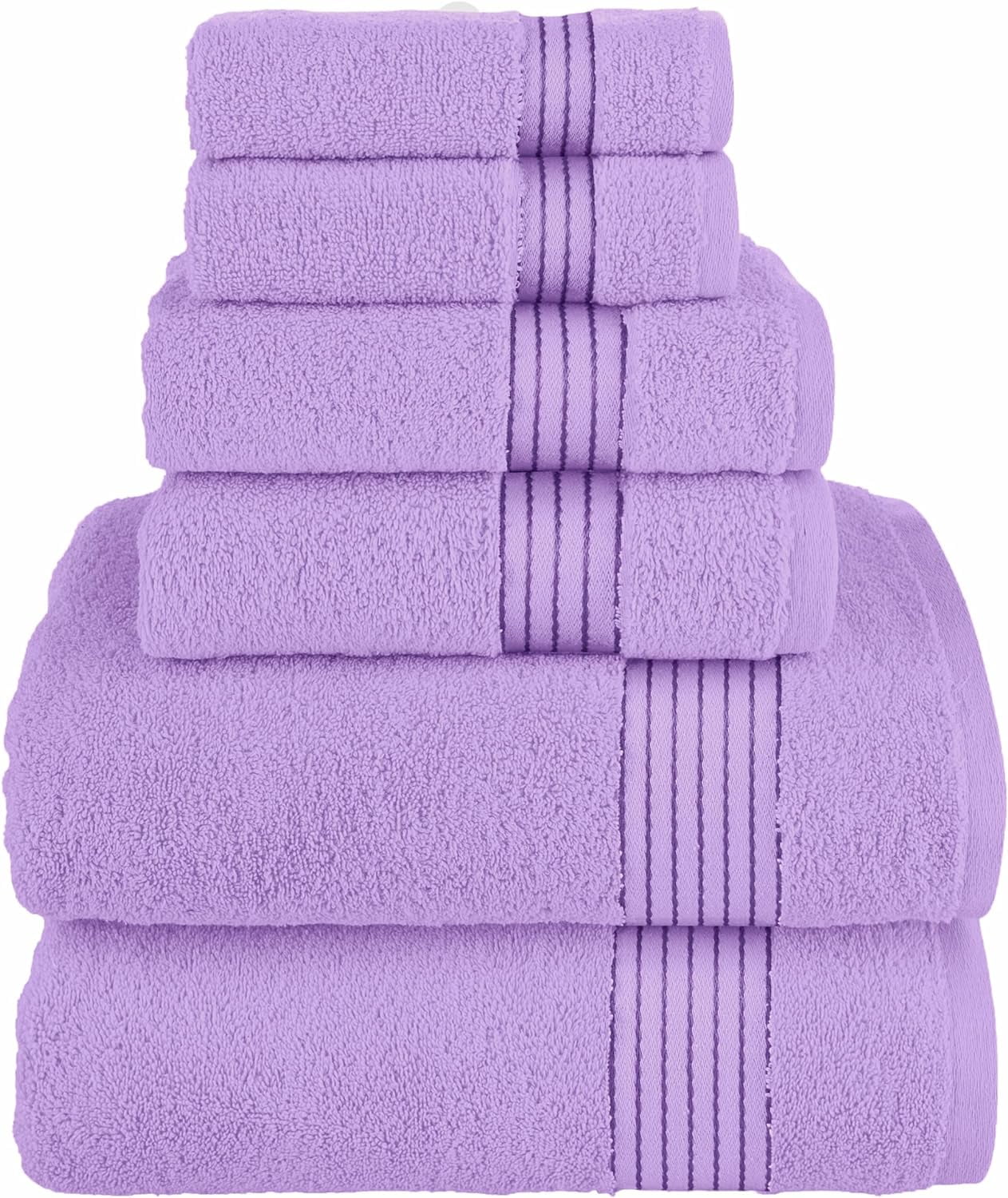 Paquete de 6 Toallas de Ducha de Algodón 100 % Altamente Absorbentes, Negras