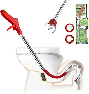 Toilet Snake Drain Clog Remover with Flexible Grabber Claw Use for Toilet Drain Auger Retrieve Lost Toys/Items, Clear Mild Clogs Affordable Alternative to Plumbers for Effective Drain Unclogging
