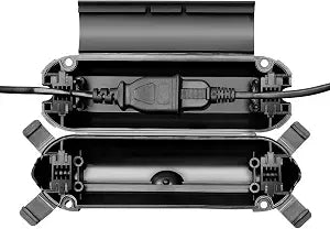 WELKIN Outdoor Extension Cord Safety Cover, 1-Pack, IP44, Black