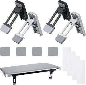 4 Pcs Portable Laptop Stand for Desk Foldable Keyboard Riser Stand Ergonomic Computer Keyboard Lift with Anti-Slip Pads Adjustable Tilt Self-Adhesive Keyboards Riser Feet for Laptop Most Keyboards