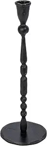 Creative Co-Op Decorative Hand-Forged Metal Taper Holder, Black