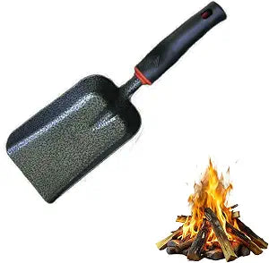 Fireplace Shovel 12.6" Ash Shovel for Fire Pit & Garden, Heat Resistant Carbon Steel