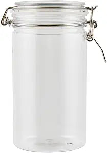 Restaurantware-Met Lux 32 Ounce Mason Jars, 2 Airtight Storage Jars With Lids - Rubber Gasket, Wide Mouth, Clear Plastic Round Canisters, Durable, For Kitchen And Pantry Storage Of Bulk Dry Food