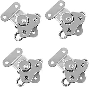 QWORK Compact Stainless Steel Catch Latch 2"x1.5" 4 Pack Secure Closure for Flight Cases, Tool Boxes & Gear Cases