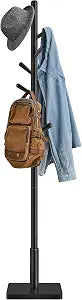 VASAGLE Solid Wood Coat Rack, Free Standing, 8 Hooks, 3 Height Options