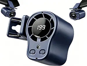 Portable Clip on Air Conditioner Fan for Car with LED Display, 360 Rotation 199 Speeds Mini Cooling Fans, Portable Personal Fan for Work, Truck