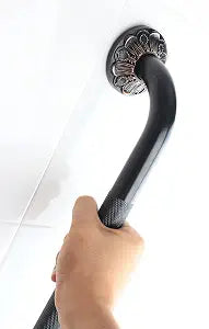 18" Bathroom Anti-Slip Grab bar, Bathtub Textured Shower Bar, Home Saftey Armrest, Toilet Hand Rail, Oil Rubber Bronze Finish