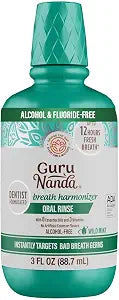 GuruNanda Fresh Breath Travel Mouthwash ��� 12-Hour Fresh Breath & Helps Fight Bad Breath ��� ADA Accepted, Alcohol & Fluoride-Free Oral Rinse, TSA Friendly ��� Wild Mint, 3 oz