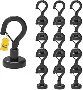 Ant Mag Magnetic Hooks Heavy Duty 22LBS Strong Magnet Snap Hooks 16 Pack