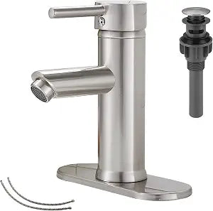 Single Handle Brushed Nickel Bathroom Faucet