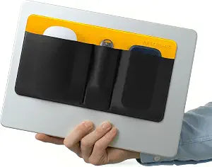 3-Pocket Mouse & Hard Drive Holder for Laptop, Stick-On Pouch