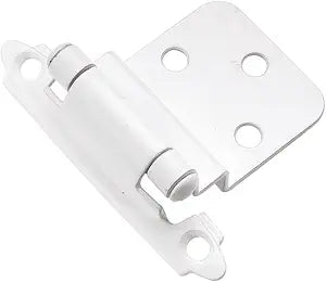 Hickory Hardware P143-W - Variable Overlay 3/8 Inch Inset Self-Closing Collection Cabinet Hinge 170 Opening - Surface Face Frame Mounting - Easy Installation White Finish - 1 Set of Pair