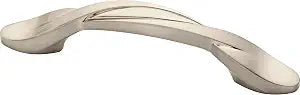 Franklin Brass (10-Pack) Satin Nickel Cabinet Handles, 3 Inch Hole Center, Classic Pulls for Drawers, Kitchen Cabinet Door, Dressers | Simple Twist