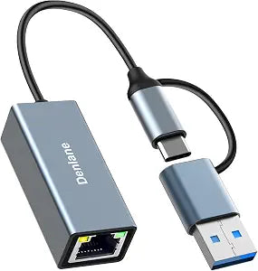 USB 3.0 to Ethernet Adapter, Ethernet to USB C Adapter 2 Connector 1000Mbps