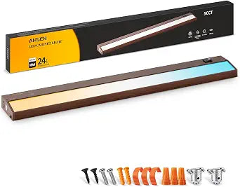 Ansen Hardwired Under Cabinet Lighting, 24IN 18W 1237LM Direct Wire LED Light for Kitchen/Closet, CRI>92, R9>90, Dimmable, 5 Color Temperature, 2700K-5000K(Warm White, Cool White, Daylight)
