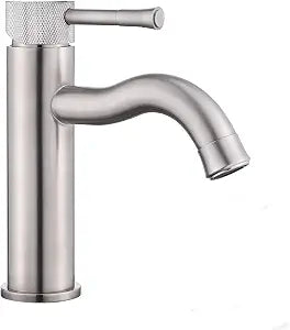 Brushed Nickel Bathroom Faucet,with Splash Sprayer Extender Aerator,Single Handle Vanity Sink,for Vanity Farmhouse and RV