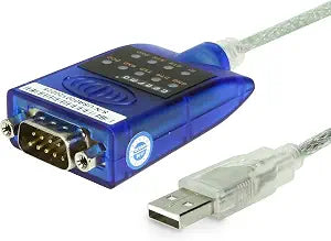 Gearmo USB to Serial RS-232 Adapter with LED Indicators, FTDI Chipset, Supports Windows 11/10/8.1/8/7, Mac OS X 10.6 and Above
