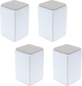 4pcs 4" Bed Riser White Square Self Adhesive Furniture Foot Pad
