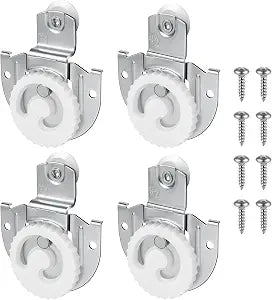 Sliding Closet Door Hardware Set, 4 Pack Sliding Wardrobe Door Hardware Roller Kit Includes Knob Adjustable Door Hooks and Screws