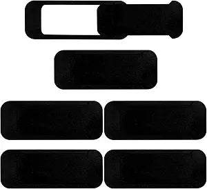 Webcam Cover Slide (6-Pack) Extra-Large Privacy Shield for Laptop, Tablet, PC & Smartphone Ultra-Thin Camera Blocker, Black