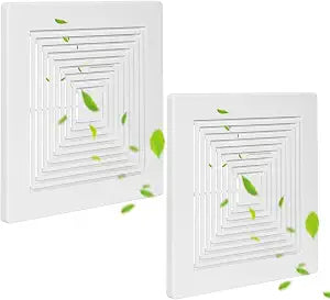 White(2-P 12"x12"Inch)BP90 Bathroom Exhaust Fan Cover, 12-1/4" x 12" Vent Hood Replacement, Compatible with Broan-NuTone, Square Ceiling or Wall Mount, Fits Models BP46 663 670 671 675 688 689