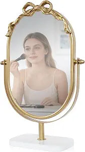 Gold Bow Decorative Makeup Mirror(Normal Size:9.17x13.58inches)