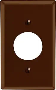Leviton 1-Gang Single 1.406 Inch Hole Device Receptacle Wallplate, Standard Size, Thermoset, Device Mount, 85004, Brown