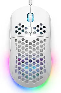 MR.FOX M1 Honeycomb Gaming Mouse Wired, 75g Lightweight, White