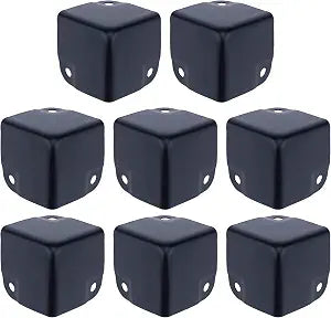 8 Pack Black Metal Shelf Edge Protector Cabinets Speaker Corners