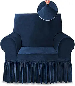 Navy Blue Armchair Covers Arm Chair Cover Armchair Slipcovers with Skirt