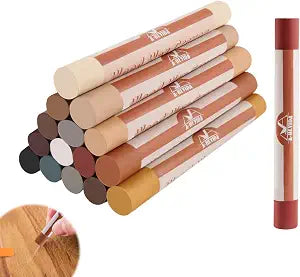 Wood Filler Sticks - 16 Colors Wood Repair Wax Crayons, Furniture Scratch Wax Stick Pen for Repairing Scratches, Scuffs, Cracks, and Holes on Wooden Floor, Cabinet, Laminate, Hardwood