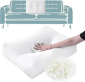 HOMBYS Shredded Foam Sofa Back Cushions, Supportive Back Cushion Replacement for Couch, Stuffing Filling Lumbar Support Pillow for Couch, Bed, Floor, (31.4"x18"x5")