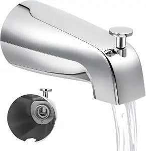 Thread on 5.25 Inch Bathroom Tub Spout with Diverter, Chrome