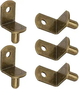 1/4 Inch Shelf Support Pegs 6mm Cabinet Shelf Pins L-Shaped Heavy Duty Shelf Support Brackets with Hole, Kitchen Cabinet Hardware Replacement, Closet Organizer System Parts (50 Pack)